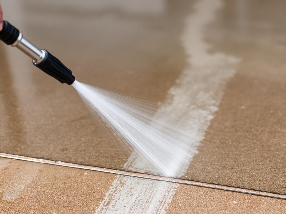 Driveway before and after pressure washing